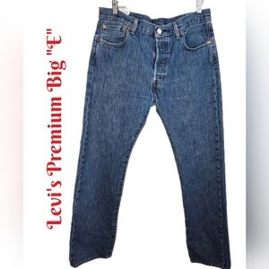 Levi's Men's 501 Premium Jeans Big "E" All Cotton Button Fly Straight **READ**